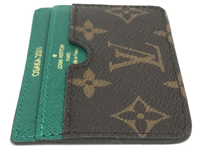 Tarjetero Monogram Louis Vuitton Castaño Verde - vista 4
