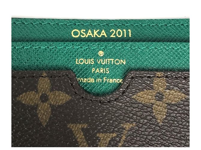 Tarjetero Monogram Louis Vuitton Castaño Verde - vista 7
