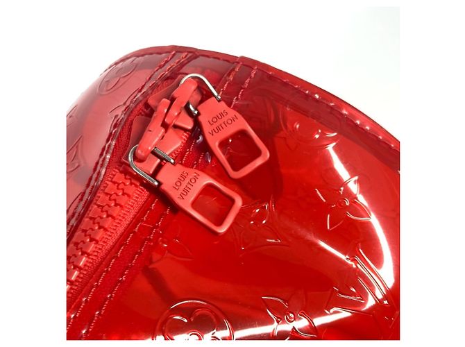 Borsa Keepall Bandoulière 50 Monogram Prism Trasparente Louis Vuitton Rosso - vista 12