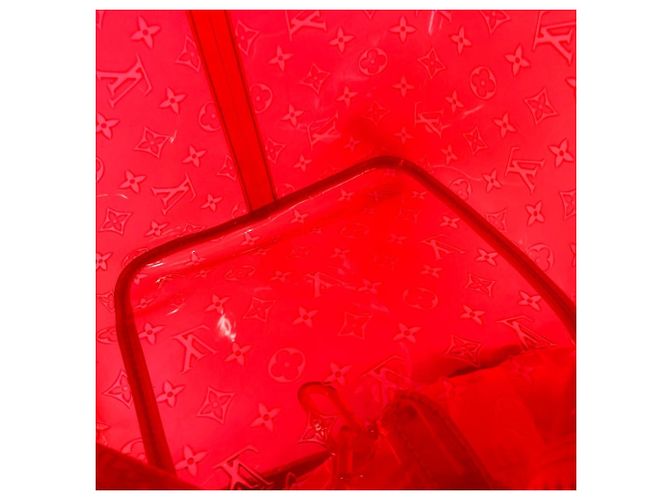 Borsa Keepall Bandoulière 50 Monogram Prism Trasparente Louis Vuitton Rosso - vista 17