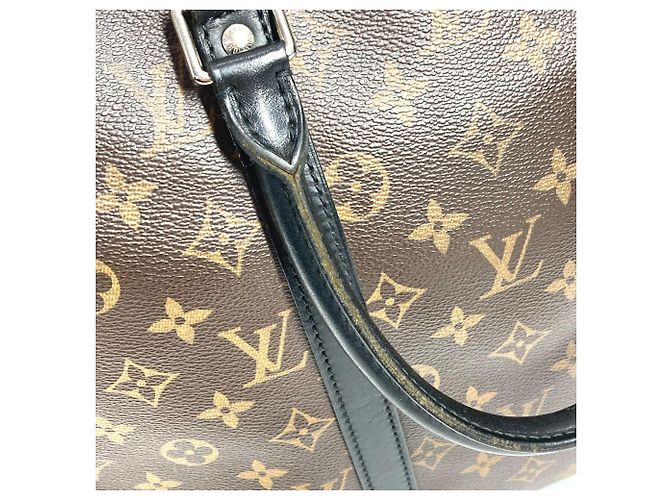 Borsa tote Monogram Macassar Louis Vuitton Marrone Nero - vista 10