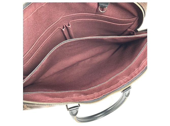Borsa tote Monogram Macassar Louis Vuitton Marrone Nero - vista 13