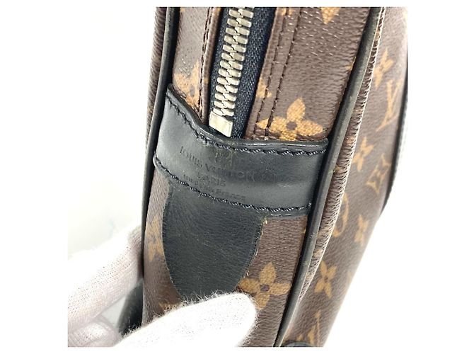 Borsa tote Monogram Macassar Louis Vuitton Marrone Nero - vista 16