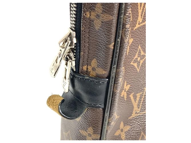 Borsa tote Monogram Macassar Louis Vuitton Marrone Nero - vista 18