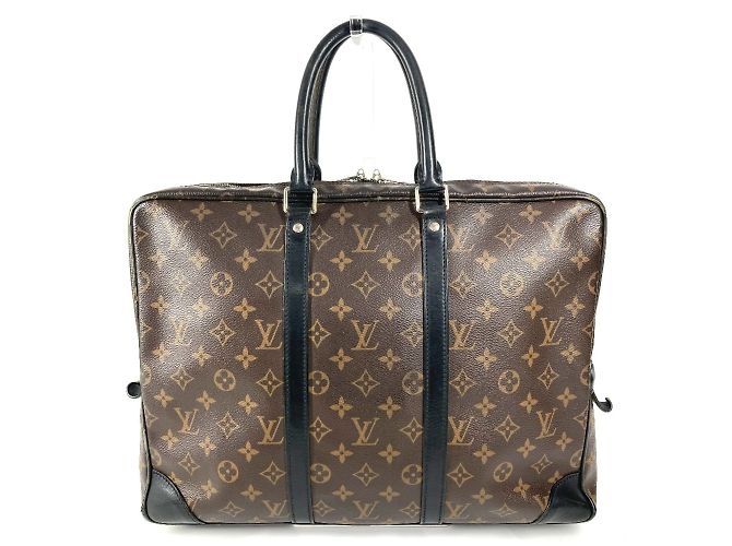 Borsa tote Monogram Macassar Louis Vuitton Marrone Nero - vista 2
