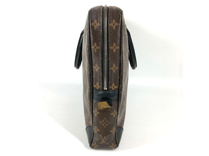 Borsa tote Monogram Macassar Louis Vuitton Marrone Nero - vista 3