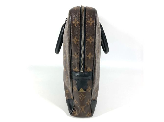 Borsa tote Monogram Macassar Louis Vuitton Marrone Nero - vista 4
