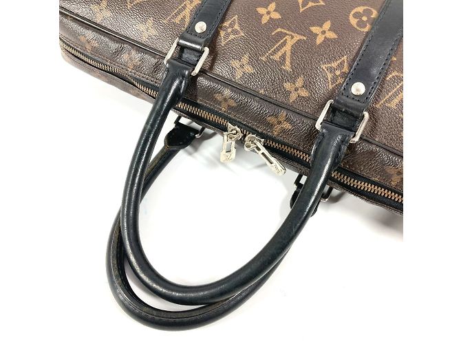 Borsa tote Monogram Macassar Louis Vuitton Marrone Nero - vista 5