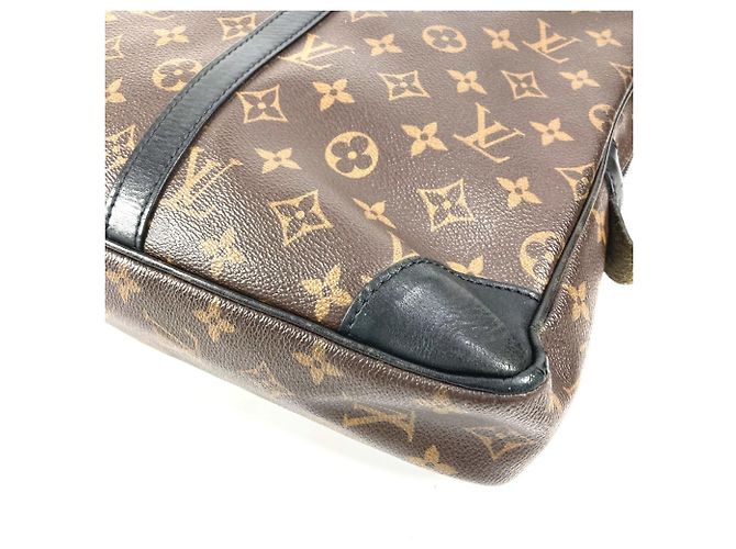 Borsa tote Monogram Macassar Louis Vuitton Marrone Nero - vista 6