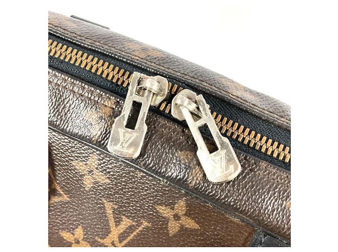 Borsa tote Monogram Macassar Louis Vuitton Marrone Nero - vista 7