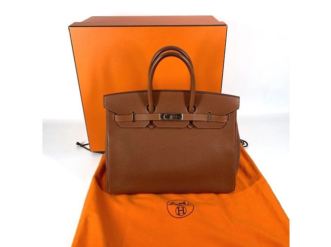 Hermès Borsa Hermes Birkin 35 in marrone Noisette - vista 3