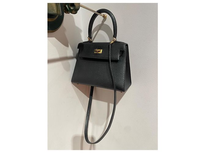 Hermès Mini Kelly 20 em couro preto - vista 7
