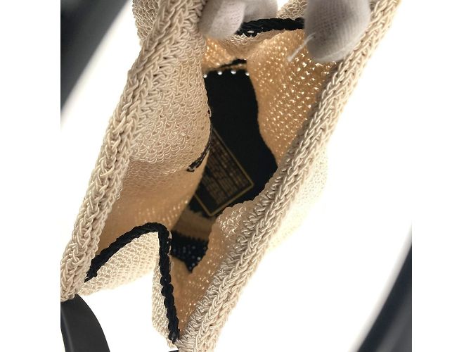 Borsa a mano in plastica a rete con logo Chanel Nero Beige - vista 14