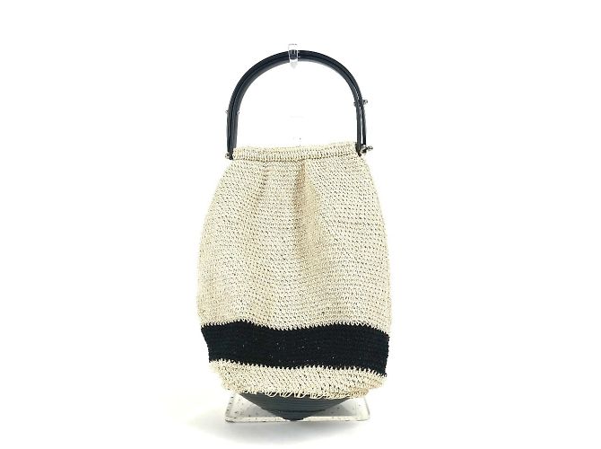 Borsa a mano in plastica a rete con logo Chanel Nero Beige - vista 2