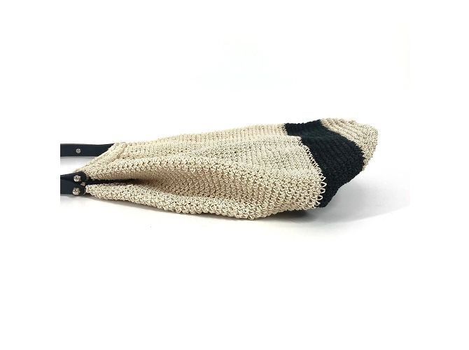 Borsa a mano in plastica a rete con logo Chanel Nero Beige - vista 3
