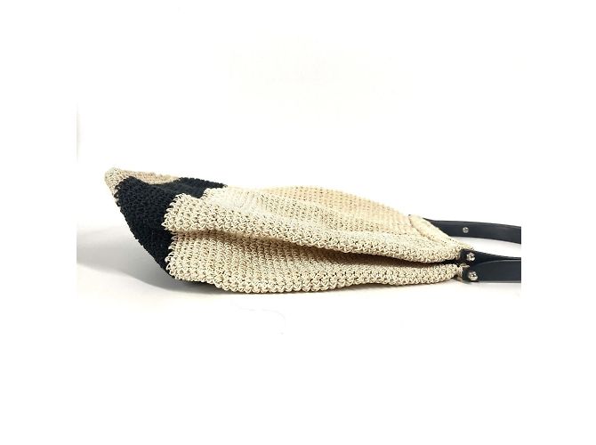 Borsa a mano in plastica a rete con logo Chanel Nero Beige - vista 4
