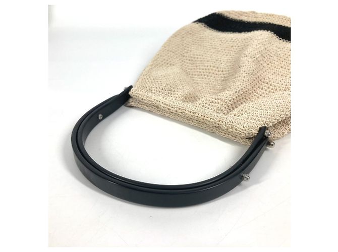 Borsa a mano in plastica a rete con logo Chanel Nero Beige - vista 7