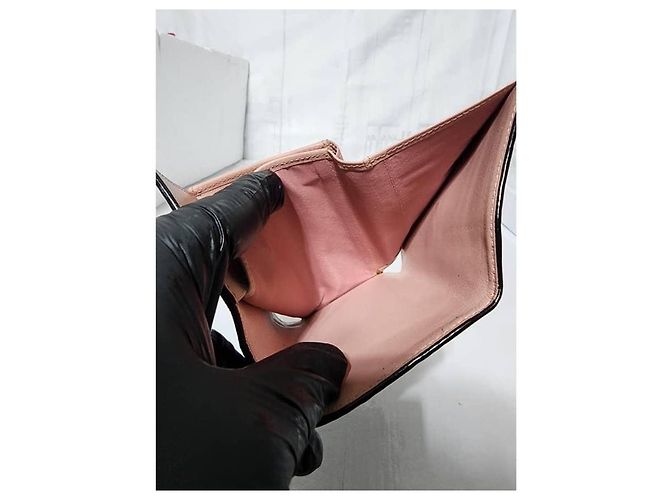 Portafoglio trifold con patta in tela rivestita e pelle MCM Visetos Nero/Grigio - vista 3