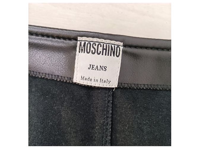 Falda de cuero sintético Moschino Jeans Negro - vista 3