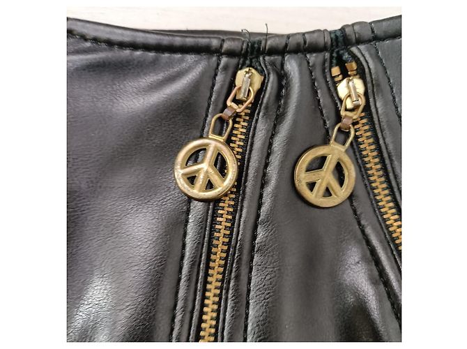 Falda de cuero sintético Moschino Jeans Negro - vista 4