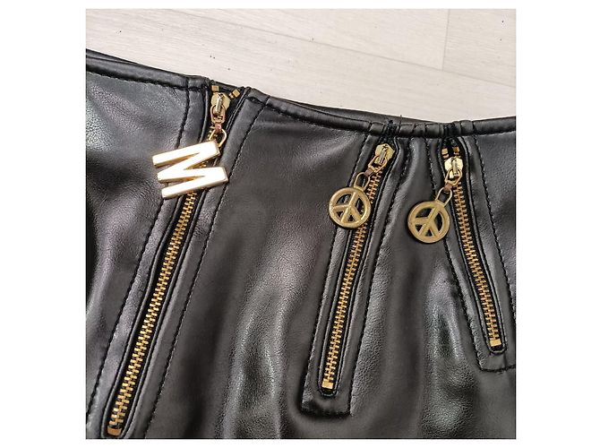 Falda de cuero sintético Moschino Jeans Negro - vista 5