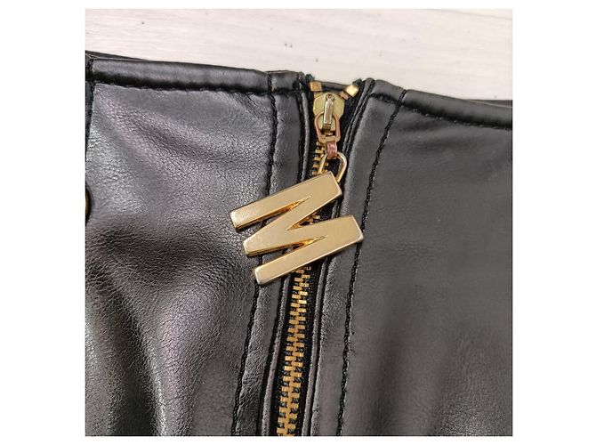 Falda de cuero sintético Moschino Jeans Negro - vista 6