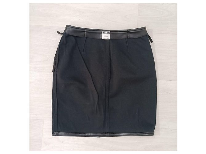 Falda de cuero sintético Moschino Jeans Negro - vista 7