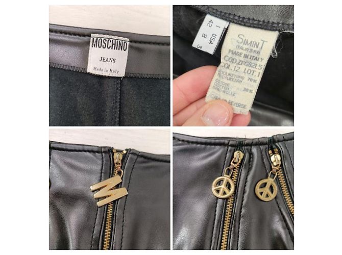 Falda de cuero sintético Moschino Jeans Negro - vista 9