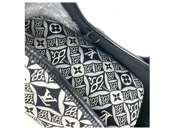 Borsa tote Neverfull MM Monogram Louis Vuitton dal 1854 Nero Bianco - vista 12