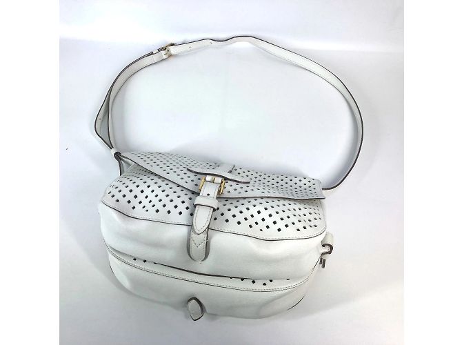 Sac messager Saumur Les Flores perforé Louis Vuitton Blanc - vue 11