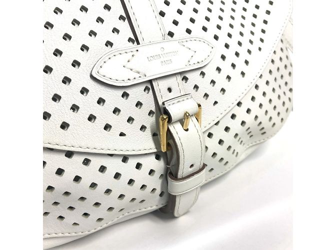 Sac messager Saumur Les Flores perforé Louis Vuitton Blanc - vue 9