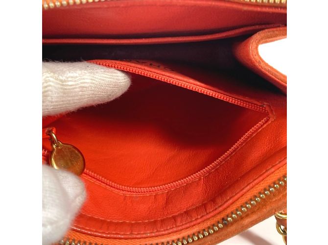 Chanel Vintage CC Coco Mark gesteppte Wildleder Schultertasche Orange - Ansicht 15