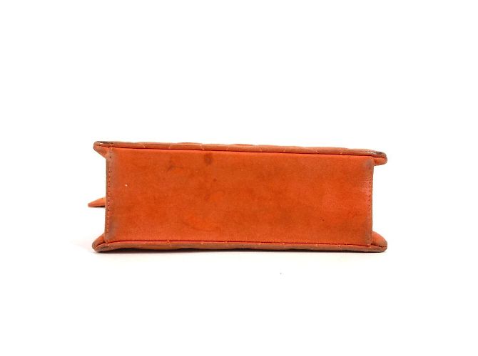 Chanel Vintage CC Coco Mark gesteppte Wildleder Schultertasche Orange - Ansicht 5