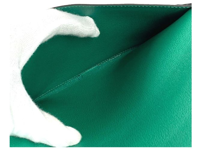 Hermès Lange Brieftasche R.M.S Tutanman Bicolor Hermes Blau Grün - Ansicht 10