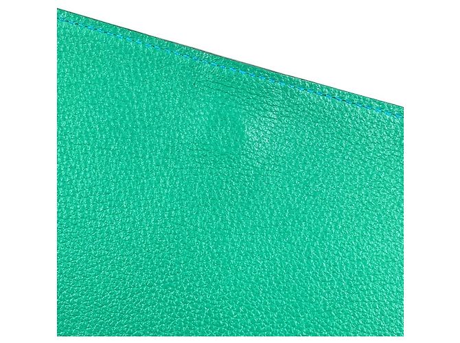 Hermès Lange Brieftasche R.M.S Tutanman Bicolor Hermes Blau Grün - Ansicht 13