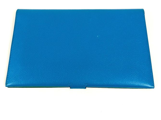 Hermès Lange Brieftasche R.M.S Tutanman Bicolor Hermes Blau Grün - Ansicht 2