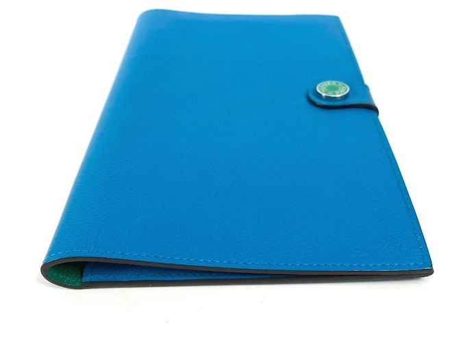 Hermès Lange Brieftasche R.M.S Tutanman Bicolor Hermes Blau Grün - Ansicht 4