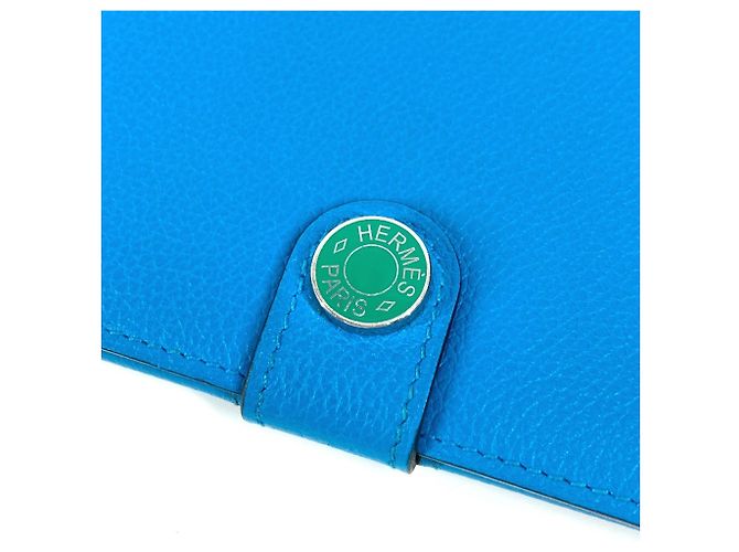 Hermès Lange Brieftasche R.M.S Tutanman Bicolor Hermes Blau Grün - Ansicht 5