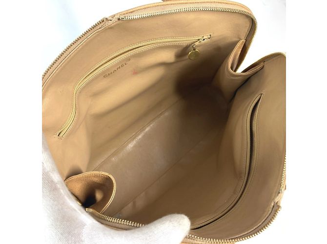 Timeless Borsa Chanel Vintage CC Coco Mark Beige - vista 13