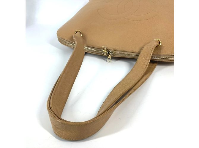 Timeless Borsa Chanel Vintage CC Coco Mark Beige - vista 8