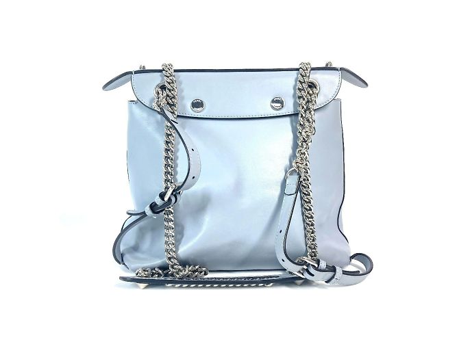 Fendi 8BZ042 Blauer Leder-Rucksack - Ansicht 2