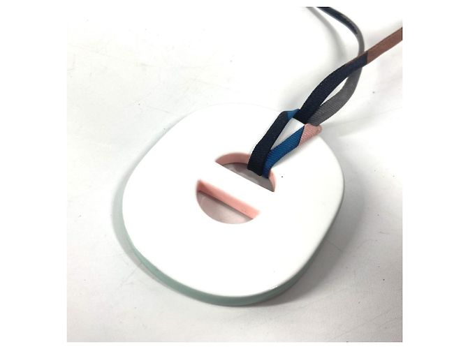 Hermès Collar de accesorios Hermes Fidelio Village Rosa Blanco - vista 3