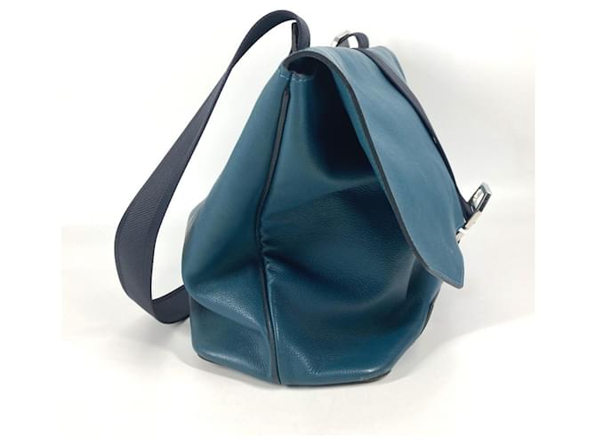 Hermès Borsa Slide City Flap Hermes Blu Blu navy - vista 4