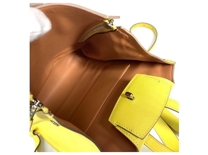 Hermès GR24 Leder-Rucksack Gelb - Ansicht 11