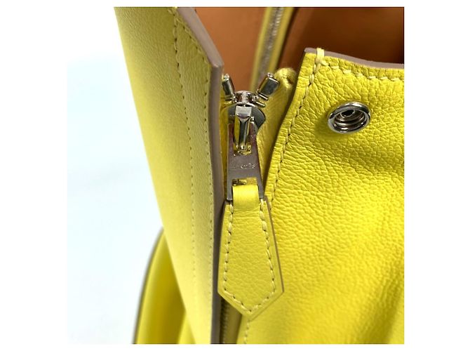 Hermès GR24 Leder-Rucksack Gelb - Ansicht 12