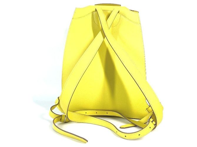 Hermès GR24 Leder-Rucksack Gelb - Ansicht 2