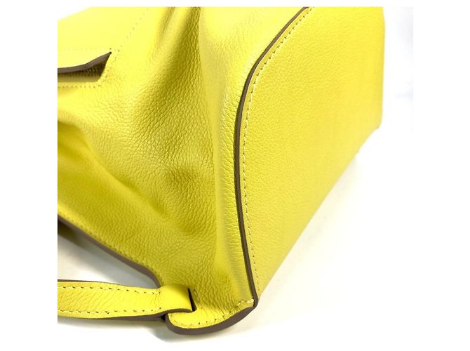 Hermès GR24 Leder-Rucksack Gelb - Ansicht 6