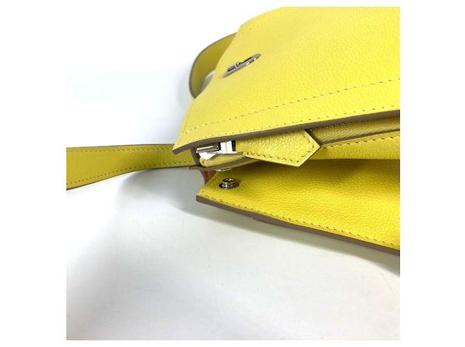 Hermès GR24 Leder-Rucksack Gelb - Ansicht 8