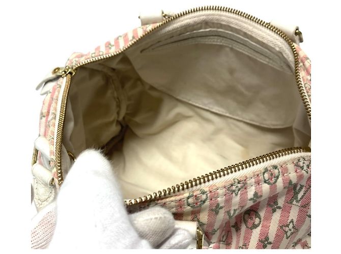 Borsa Boston Mini Lin Monogram Louis Vuitton Rosa - vista 12