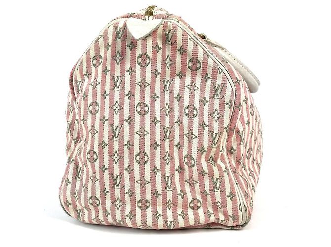 Borsa Boston Mini Lin Monogram Louis Vuitton Rosa - vista 3